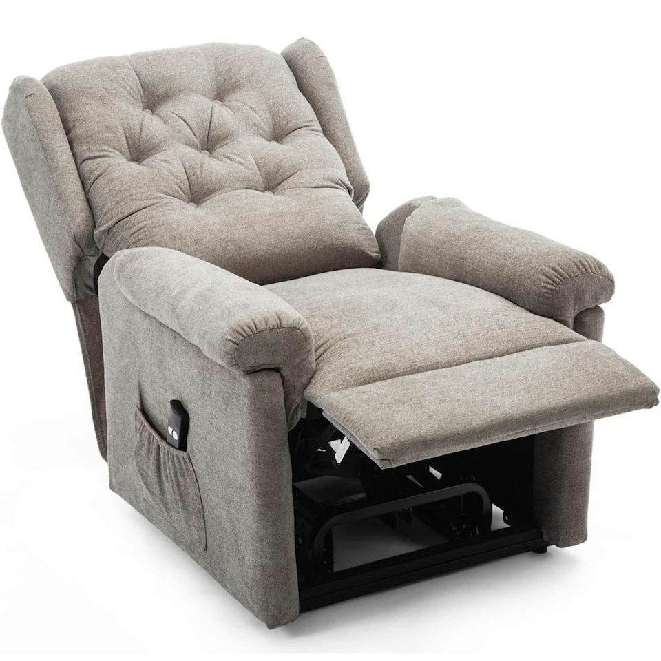 image 1 of Barnsley Fabric Electric Single Motor Rise Recliner Mobility Armchair (Brown)