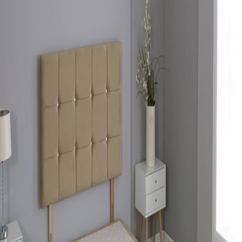 image 1 of Mink Plush Velvet Cube Headboard N/A | 3FT Single 26"inch Headboard