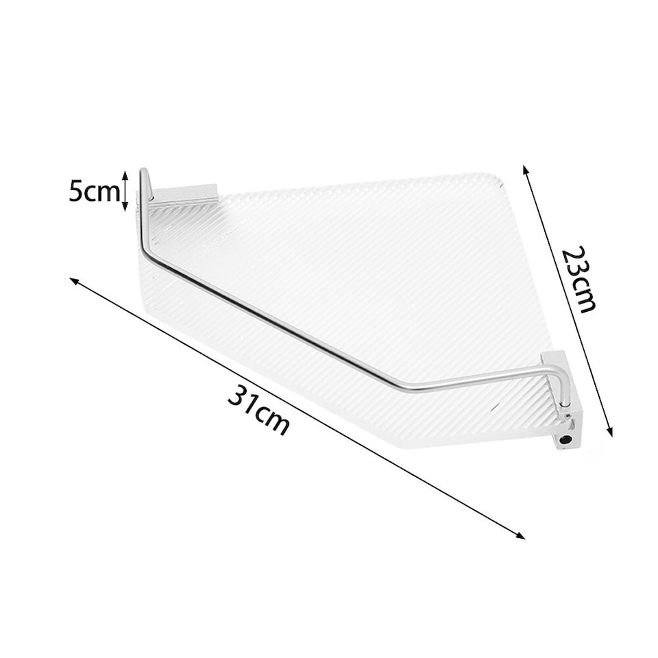 image 1 of Living and Home Acrylic Bathroom Corner Shelf Adhesive Shower Organiser | Multi
