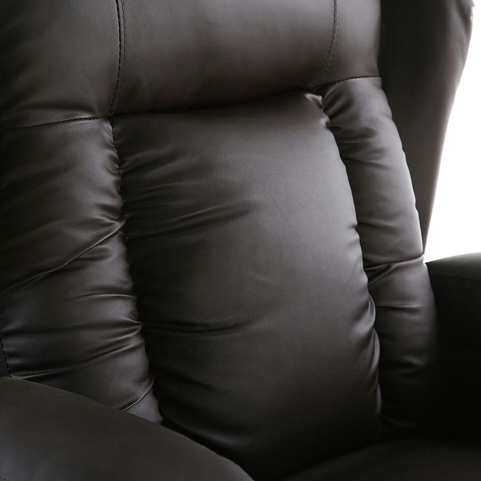 image 1 of Caesar Single Motor Rise Recliner Bonded Leather Heat & Massage Chair (Brown)