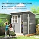 image 3 of Outsunny 7 x 4ft Galvanised Steel Garden Shed with Foundation Kit, Grey 