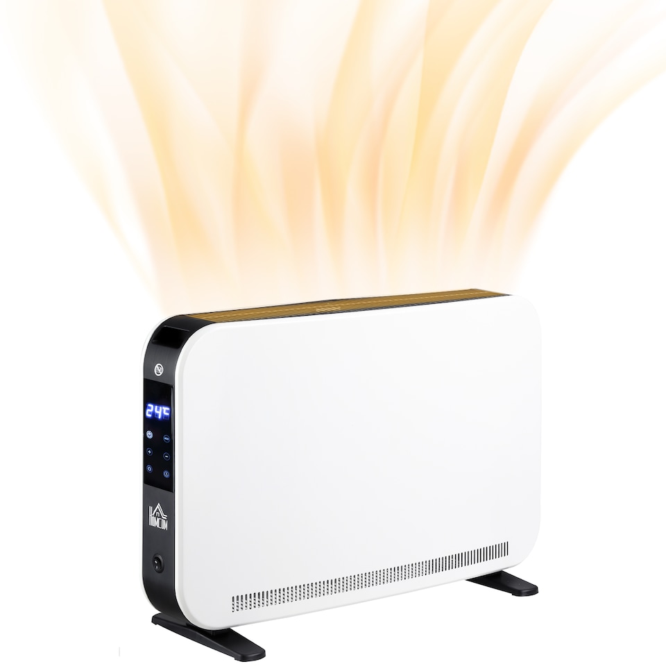 image 1 of HOMCOM Electric Heater, 2180W Portable Convector Heater with 24H Timer, Overheat Protection, Adjustable Temperature for Home, White