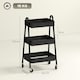 image 7 of HOMCOM 3-Tier Rolling Utility Cart Kitchen Storage Trolley on Wheels Black