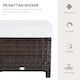 image 4 of Outsunny Rattan Footstool Wicker Ottoman w/ Padded Seat for Backyard Garden