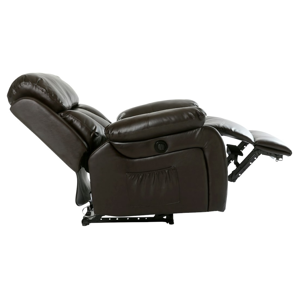 image 1 of Chester Electric Bonded Leather Automatic Recliner Heat & Massage Chair (Brown)