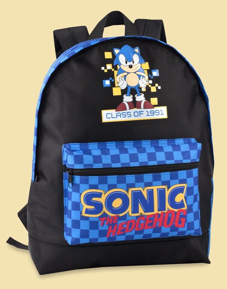 image 1 of Sonic The Hedgehog Boys Backpack | Adventure with Retro Gamer Style | Kids School Bag Rucksack with Spacious Compartments | Level Up Your Day with Gaming Fun | Designed for Comfortable All-Day Wear | Black | Black