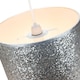 image 3 of Modern and Designer Bright Silver Glitter Fabric Pendant/Lamp Shade 25cm Wide | Silver | Silver | 1