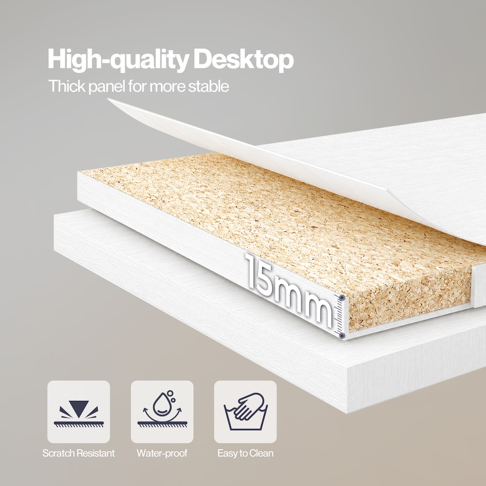 image 1 of Levede Reversible L-shaped Corner Desk 4 Drawers for Office or Gaming