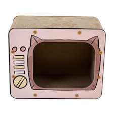 Living and Home Creative TV-Shaped Cat Scratcher Cat House | Multi | Pink