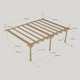 image 3 of Wall Mounted Double Premium Pergola 3 Posts - Wood - L480 x W720 x H270 cm - Light Green
