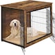 image 2 of Yaheetech 96 cm W Dog Crate Furniture Brown | Rustic Brown