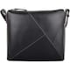 image 2 of Genuine Soft Leather Crossbody Shoulder Triangle Panel Handbag Black | Black