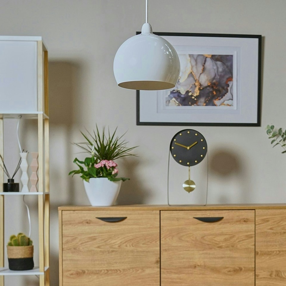 image 1 of ValueLights Retro White Arco Style Dome Ceiling Pendant Light Shade