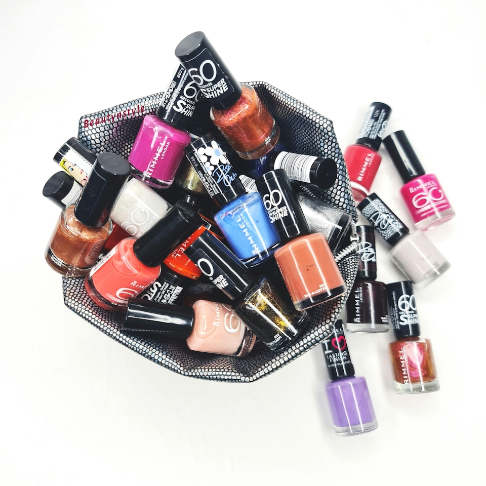 image 1 of Rimmel London 60 Second Nail Polish Assorted Set of 8 With Bag