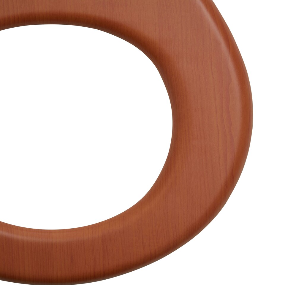 image 1 of Interiors by Premier Antique Brown Toilet Seat, Wood Effect Veneer Toilet Lid, MDF Seat Cover With Chrome-Plated Metal Hinges
