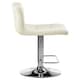 image 2 of Interiors By Premier Sleek White Quilted Chrome Base Bar Stool, Comfortable Bar Chair, Adjustable Height Modern Bar Stool