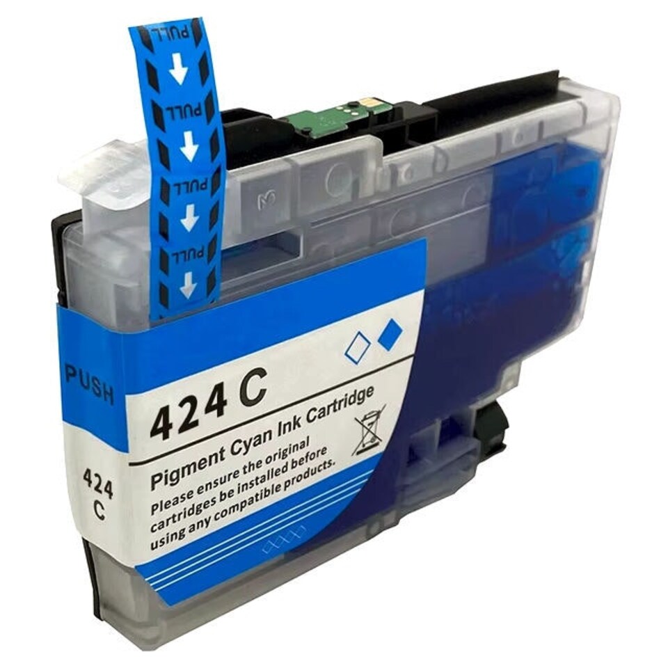 image 1 of Compatible Brother LC424C Cyan Ink Cartridge Blue