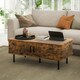 image 8 of HOMCOM Coffee Table with Storage and Sliding Doors for Living Room Brown