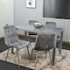 image 7 of Dining Table and 4 Grey Velvet  Chairs Grey  Glass Table 4 Velvet Chairs  Dining Room Furniture | Grey | 5