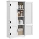 image 1 of HOMCOM Accent Floor Storage Cabinet, Kitchen Cupboard Sideboard with Adjustable Shelves and 2 Lower Doors, White