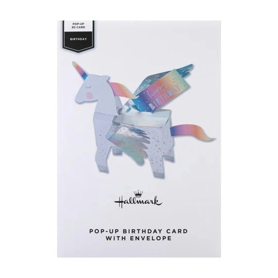 image 1 of 3D Pop-Up Unicorn Design Birthday Card