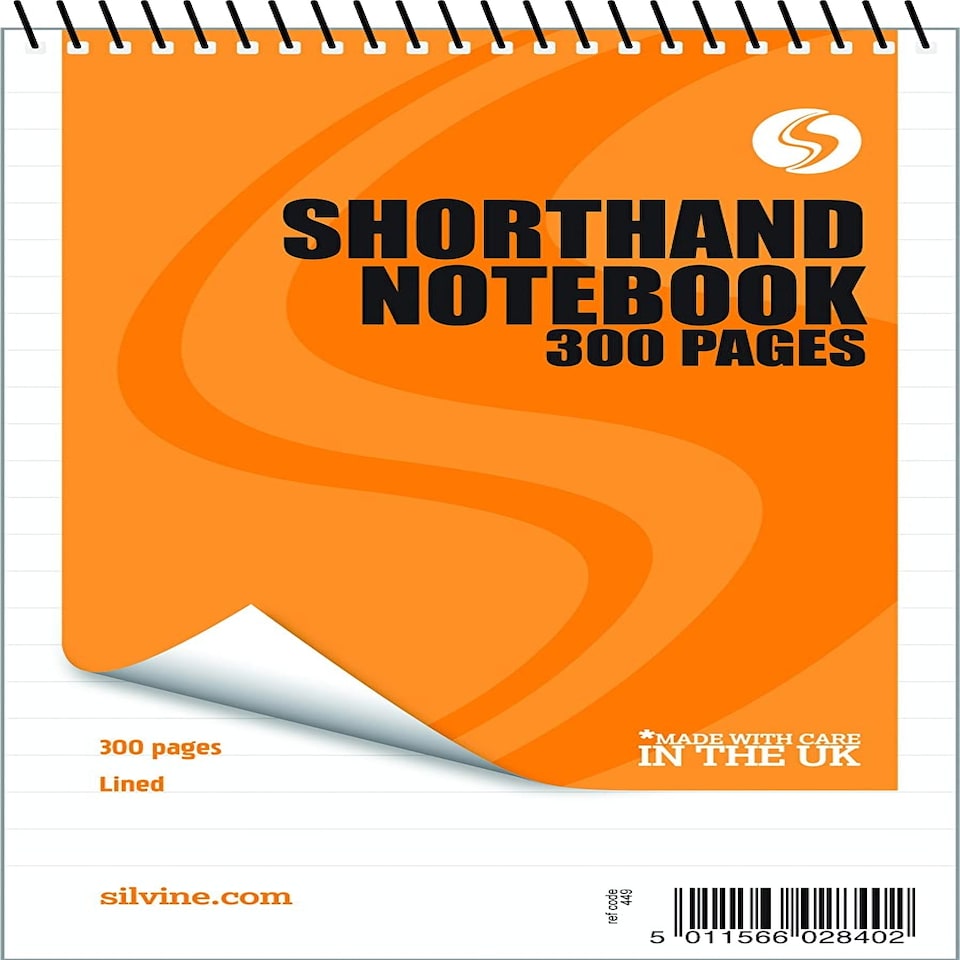 image 1 of Silvine 300 Page Spiral Bound Shorthand Notebook Ruled