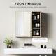 image 4 of HOMCOM Bathroom Cabinet Wall Mounted Mirror Storage with Shelves Natural 
