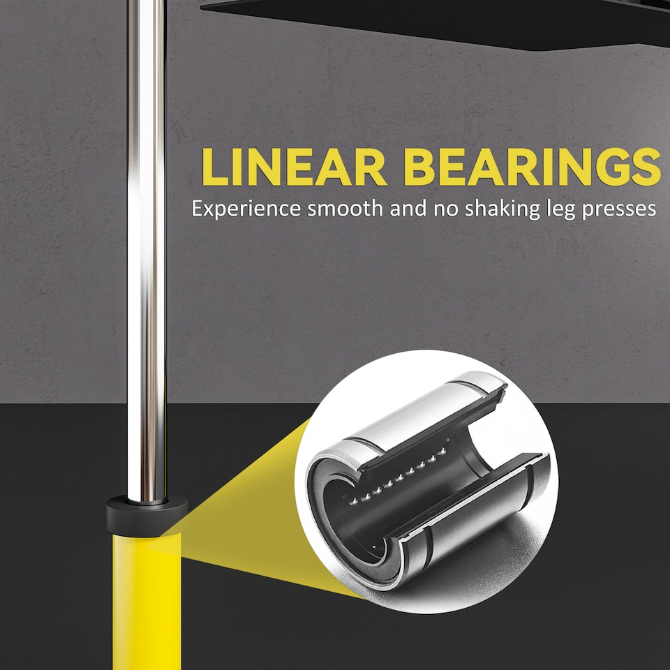 image 1 of SPORTNOW Vertical Leg Press Machine, 300 kg Capacity, Leg Strength Training Machine with Adjustable Leg, Back and Head Positions for Home Gym, 2" Olympic Plate Compatible, Yellow