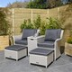 image 1 of 2 Seater Putty Grey Rattan Weave Garden Companion Set