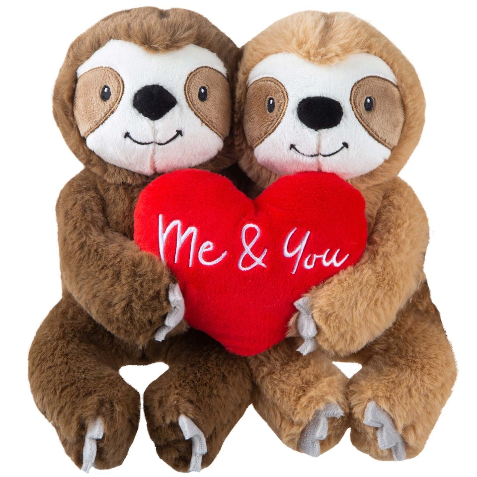 image 1 of PMS 20cm You and Me Sloth Couple Plush Toy - Valentines Soft Toy