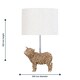 image 9 of Angus - Highland Cow Table Lamp With Oatmeal Linen Shade | Brown | Large | 1