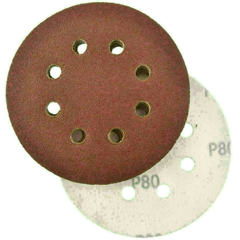 image 1 of Hook/Loop Sanding Abrasive Discs Orbital DA Palm Sander 125mm 80 Grit 20 Pk