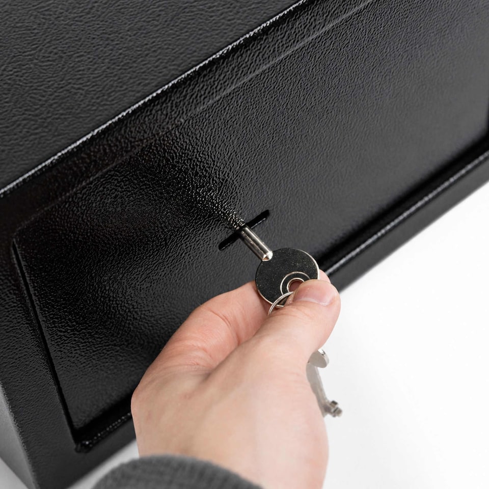 image 1 of 10L Key Operated Steel Safe Box Security Home Office