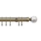image 1 of 35mm Fixed Length Metal Curtain Pole Set Antique Brass Acrylic Ball Finial 100cm | Bronze | Bronze