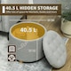 image 6 of HOMCOM 45cm Round Ottoman with Storage, Lid, Cashmere Footstool, Grey