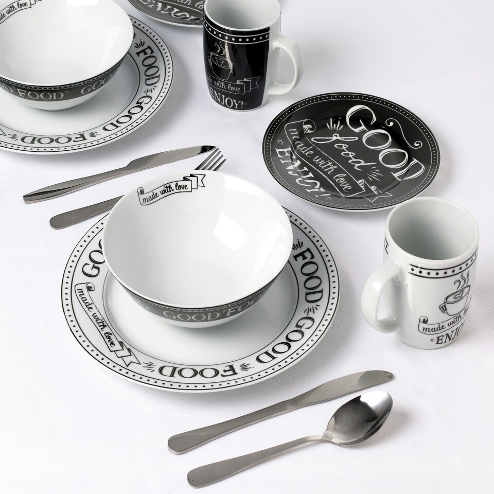 image 1 of 16pc Good Food - made with love Dinner Set