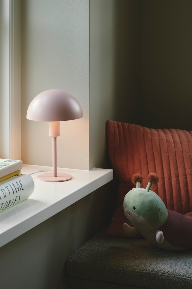 image 1 of Nordlux Ellen Indoor Table Lamp Pink Metal E14 Dome Shade - Mains Powered, IP20 | Pink | Dustrose