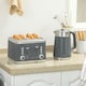 image 2 of HOMCOM 1.7L 3000W Rapid Boil Kettle and 4 Slice Toaster Set Crumb Tray Grey