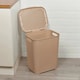 image 3 of 45L Plastic Laundry Basket Dirty Clothes Washing Storage Hamper with Handles & Lid | Multi | Cappuccino