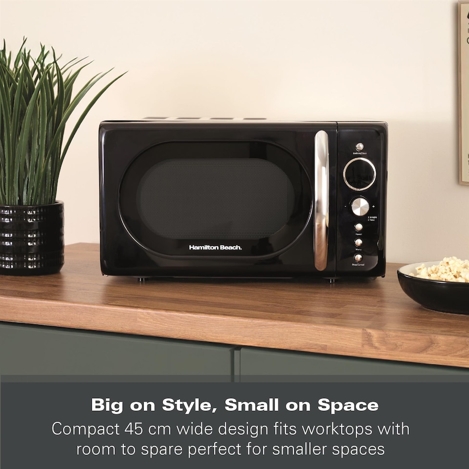 image 1 of Hamilton Beach 20L Retro Black Microwave