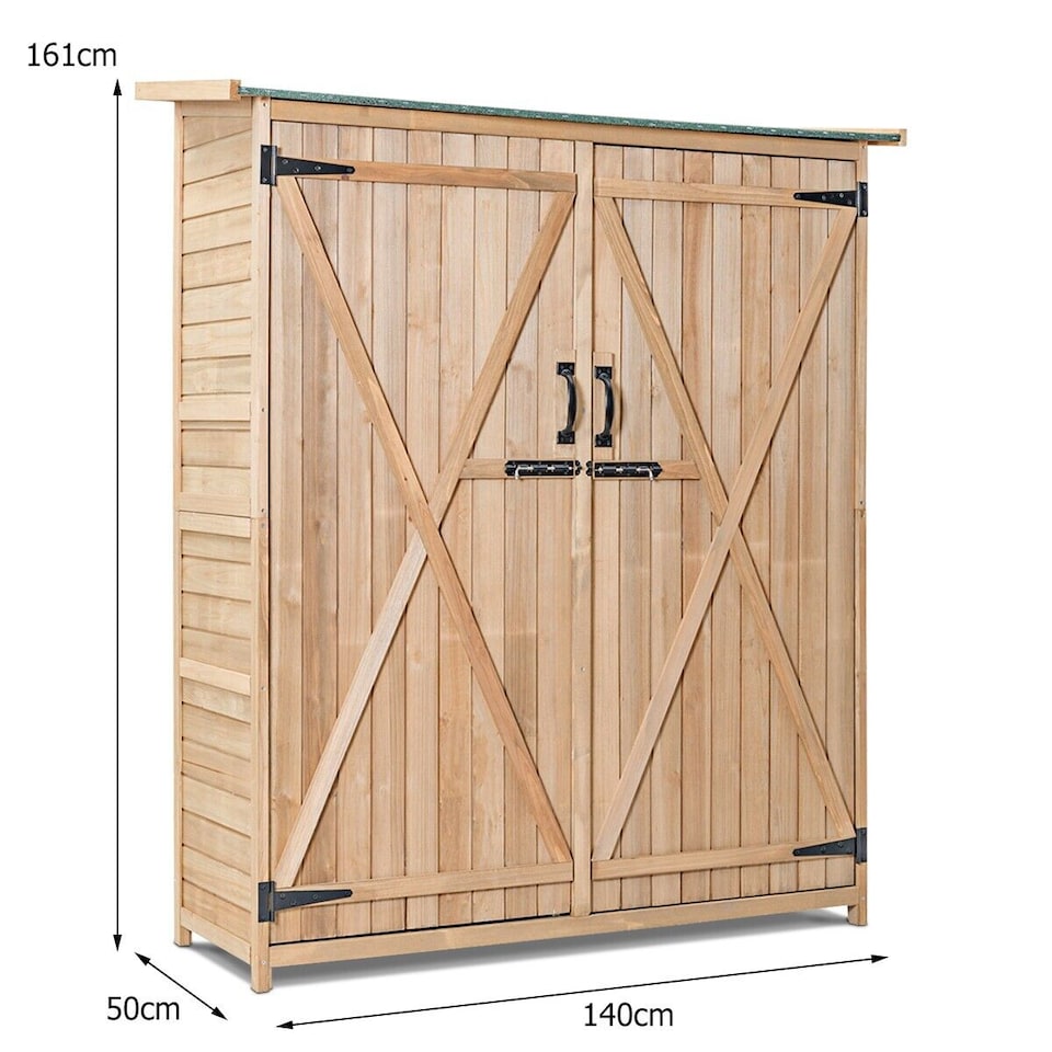 image 1 of COSTWAY 140 x 50 x 161CM Waterproof Outdoor Storage Shed