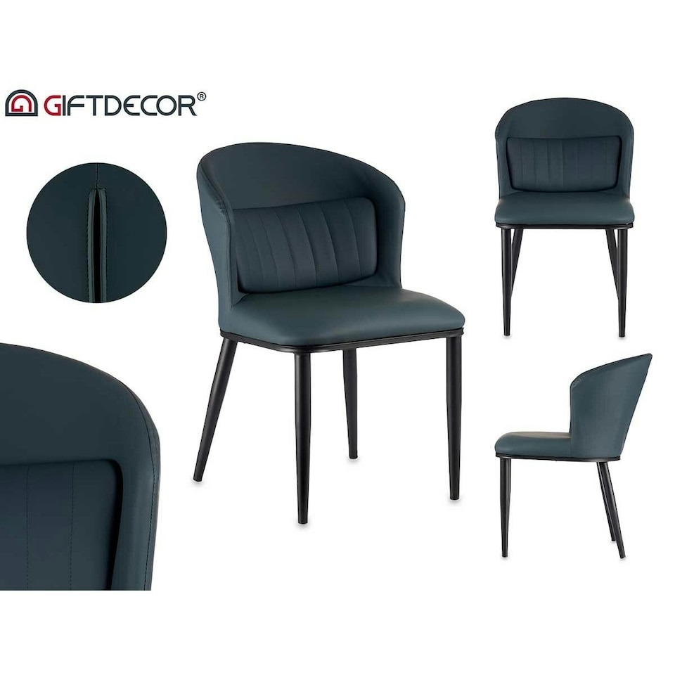 image 1 of Armchair Circular Blue Black Steel 51 x 83,5 x 54 cm (2 Units) Blue