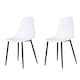 image 4 of Aspen White 100cm Round Dining Table with 4 Curve Plastic Chairs - Modern Dining Set | White | White | One Size | 1