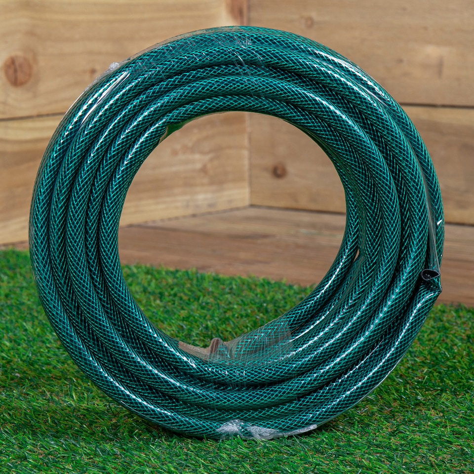 image 1 of 15m Garden Hose and Spray Nozzle Set | Green | Green