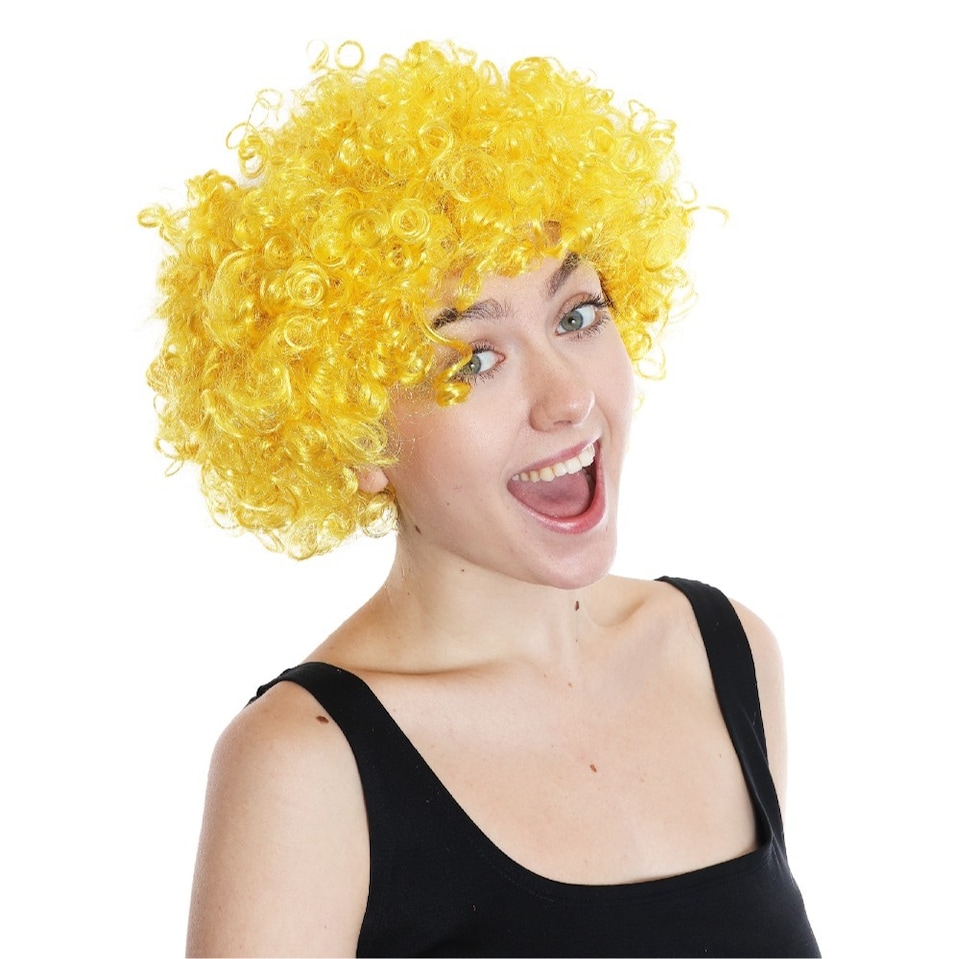 image 1 of Yellow Curly Wig | Yellow | 1