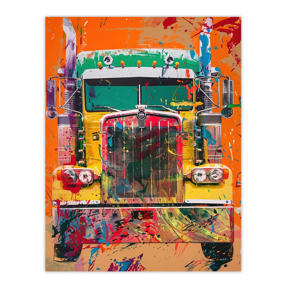 image 1 of Haulage Truck Driver Lorry Gift Home Decor Black Framed Wall Art Print A4