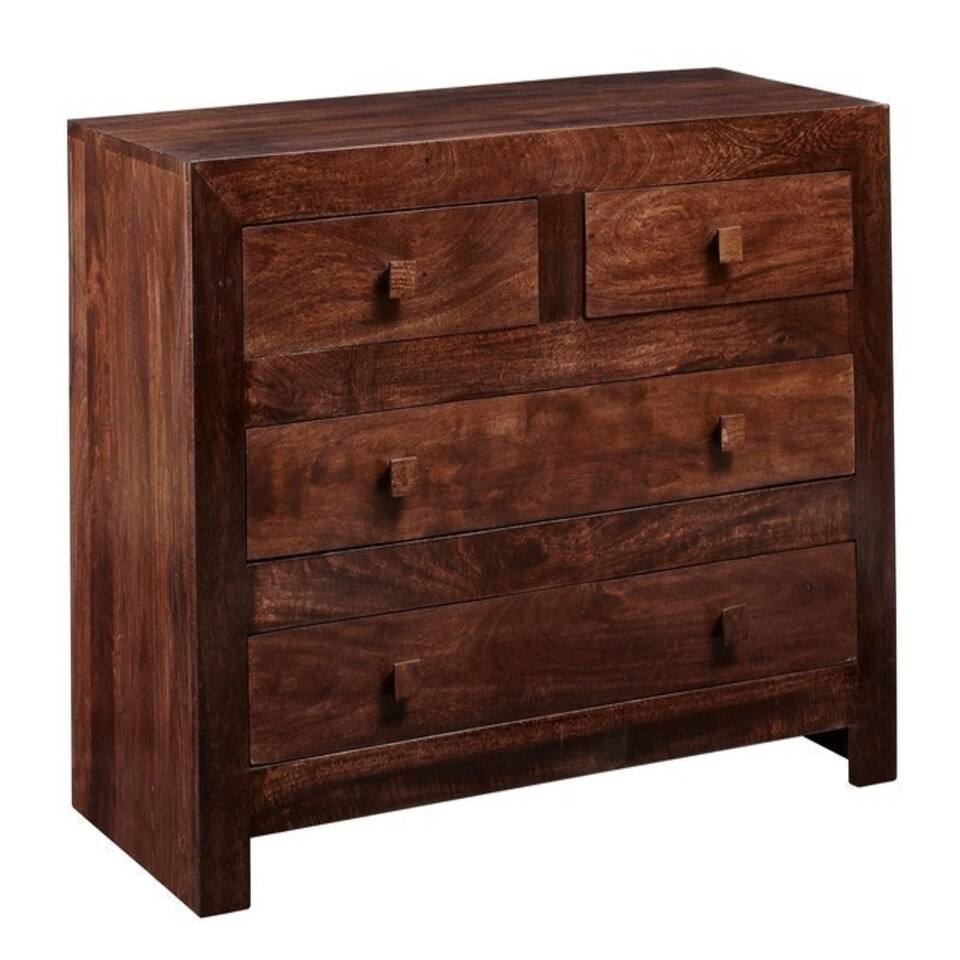 image 1 of Toko Dark Mango 4 Drawer Dressing Chest - Solid Mango Wood - L45 x W100 x H100 cm