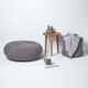 image 6 of Homescapes Dark Grey Large Round Cotton Knitted Pouffe Footstool | Grey | 70 x 23 cm