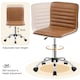 image 5 of Yaheetech PU Leather Low Back Armless Desk Chair Brown | Retro Brown