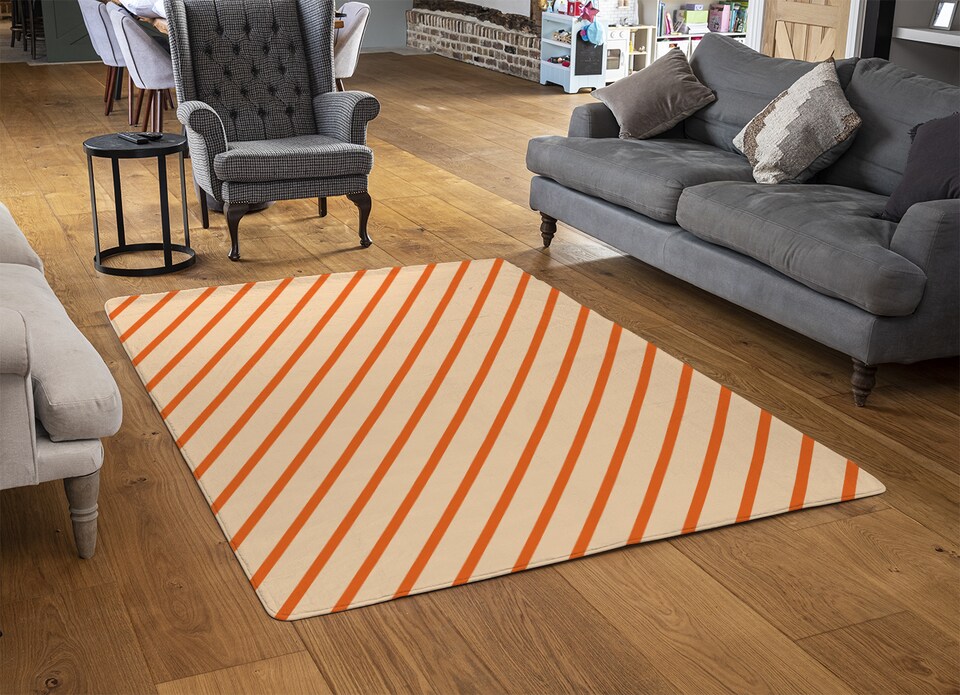 image 1 of Orange Lines Designer Rug | Multi